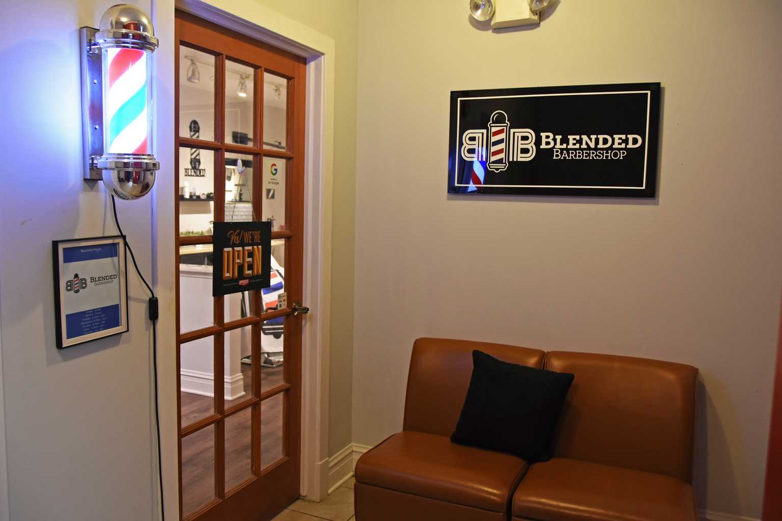 Interior shot of Blended Barbershop