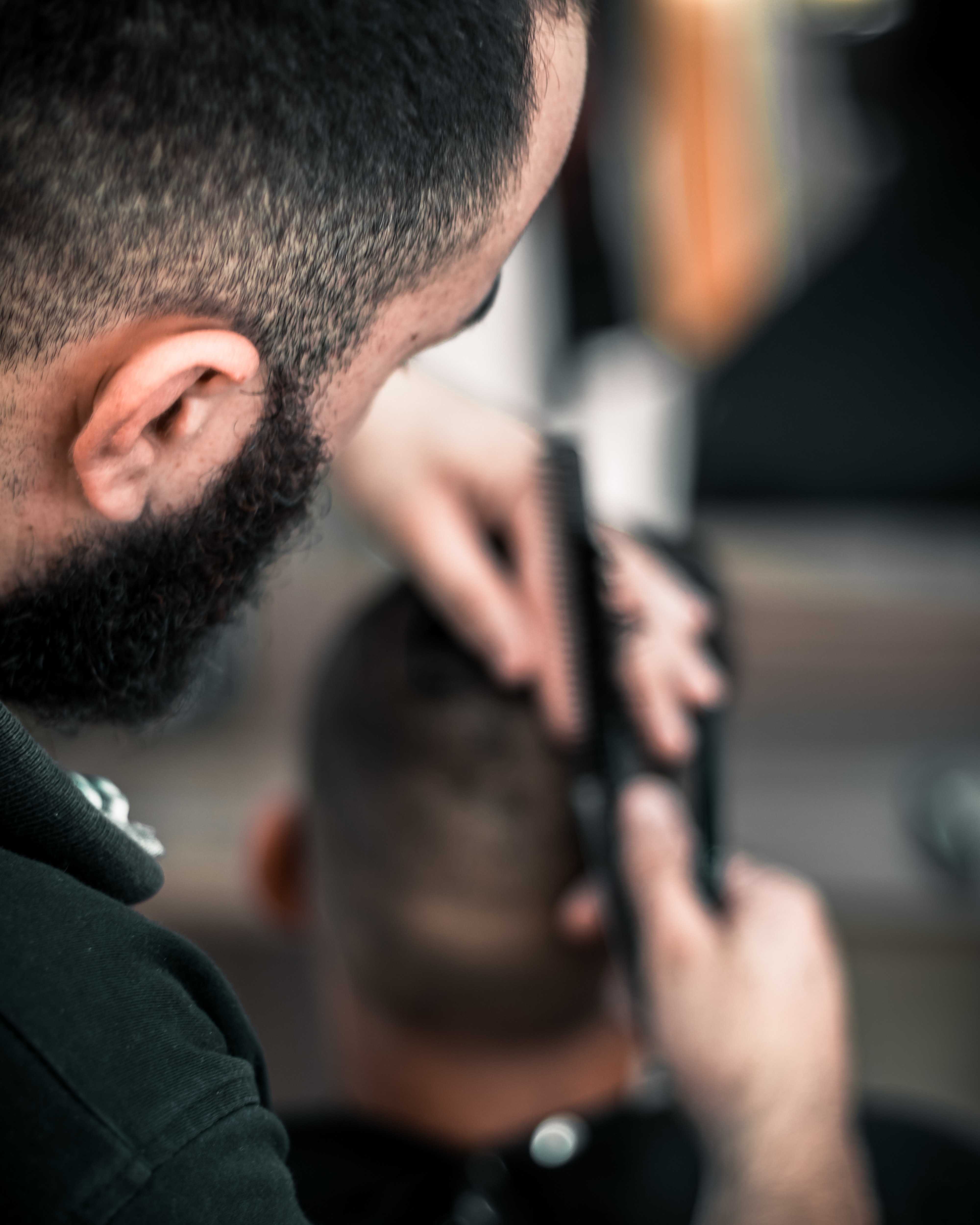 Customer getting a haircut